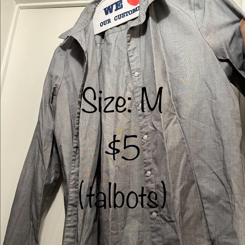 Grey button-up blouse